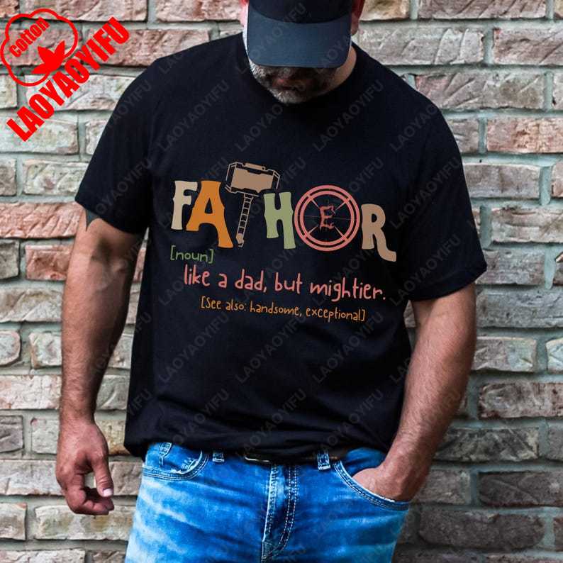 Father Like A Dad But Mightier TShirt Funny Father Definition Hero Dad Father Noun Tees Summer Casual  Soft Cotton Print Tees S