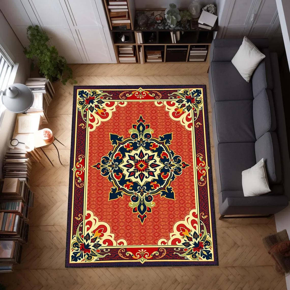 

Persian Area Rug, Classic Patterned Carpet, Elegant Vintage-Inspired Floor Mat for Living Room or Bedroom Rug 40x60CM