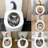 3D-Effekt Niedliches Tier Toilettenaufkleber Niedliche Katze Hund Badezimmer Toilettensitzbezug Aufkleber PVC Zubehör Für Zuhause Badezimmerdekoration