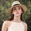 Beach Hat with Wrap-Around Brim, UV Protection Breathable Natural Straw Hat, Flat Top Summer Sun Hat for Beach Vacation Tropical Travel Outdoor