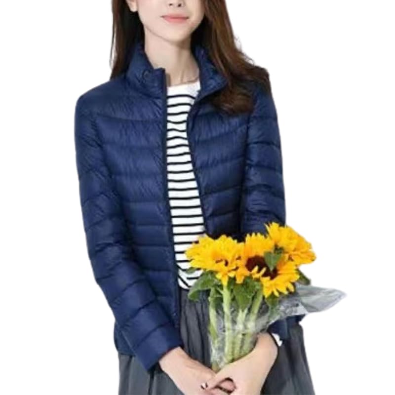 

[Dep Club] Slim attractive down ladies fake down jacket light down fake down Thin long sleeve light down jacket Cold protection light outerwear pocket