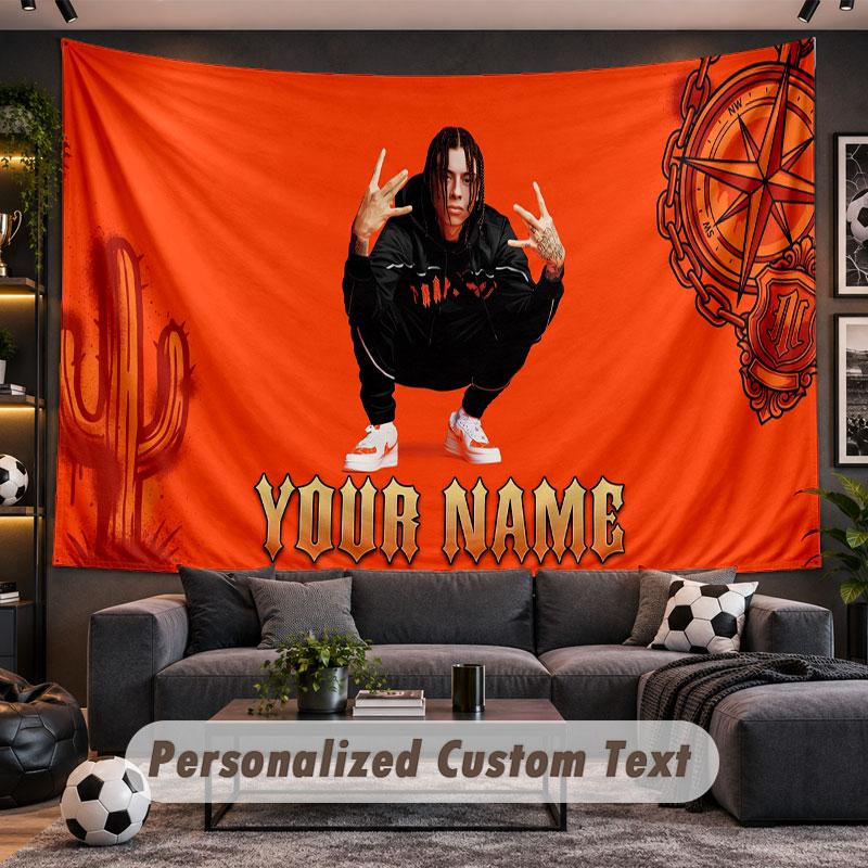 Wall Hanging Tapestry Custom NameCentral Cee Pattern Personalized Printed Fabric Wall Decor