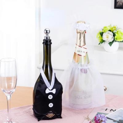 Housse de bouteille de vin, décoration créative pour robe de mariée, décoration de table pour la Saint-Valentin, décoration de salle de mariage, fournitures de mariage