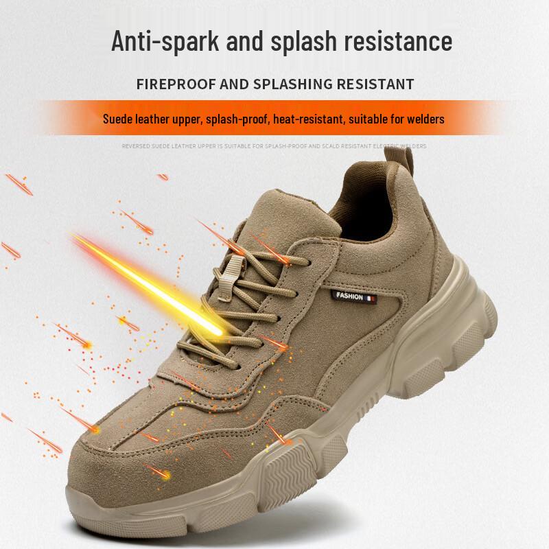 QYLB Breathable Steel-Toe Safety Work Shoes 36