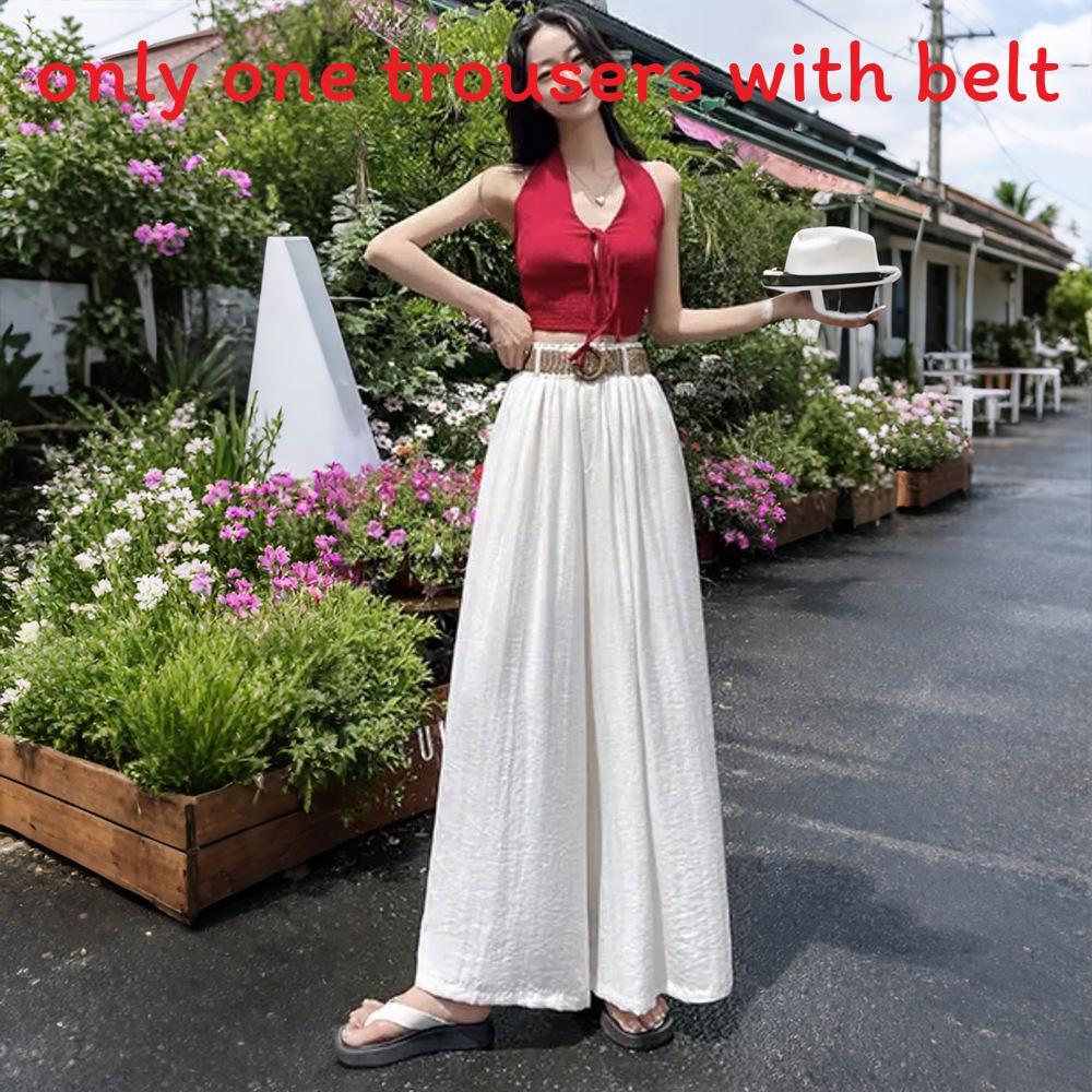 Tencel Leinen Weite Hosen mit leichtem Kühlstoff für lässige Damen Sommerkleidung
