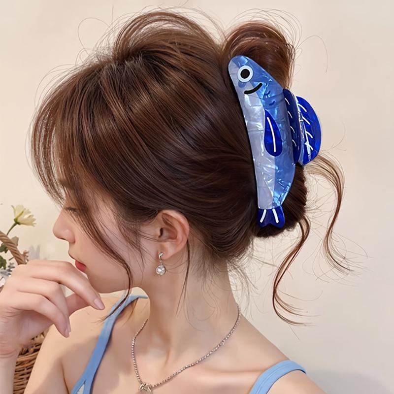 New Ocean Series Sardine Hair Clip, Unique Niche Design, Premium Shark Clip, Cute Hairpin