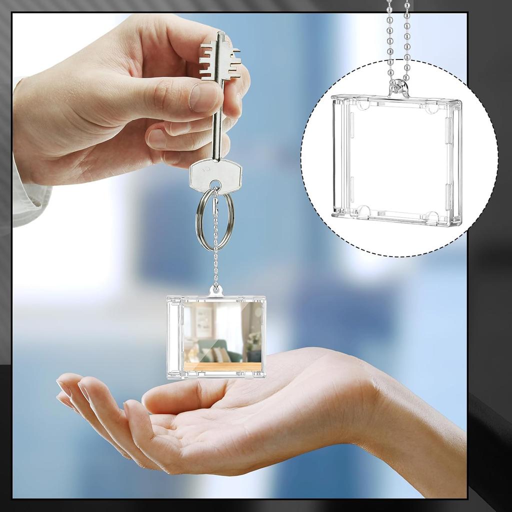 10 Sets Mini CD Keychain Album Case, Clear DVD Cover Bulk DVD Gemstone Keyring, Blank Mini Disc Pendant, Personalised DIY Backpack Hanging Decoration
