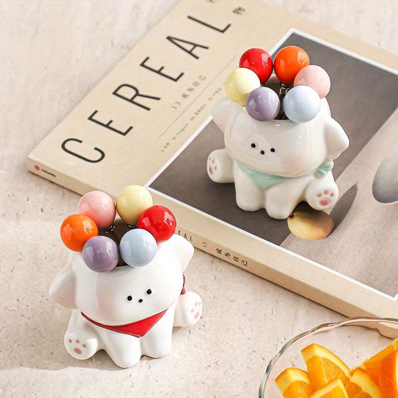 1 Set Ceramic Jar Stainless Steel Home Kitchen Dessert Cake Fruit Fork Storage Container Utensil Set, Suitable for Weddings, Banquets, Gifts,birthdays