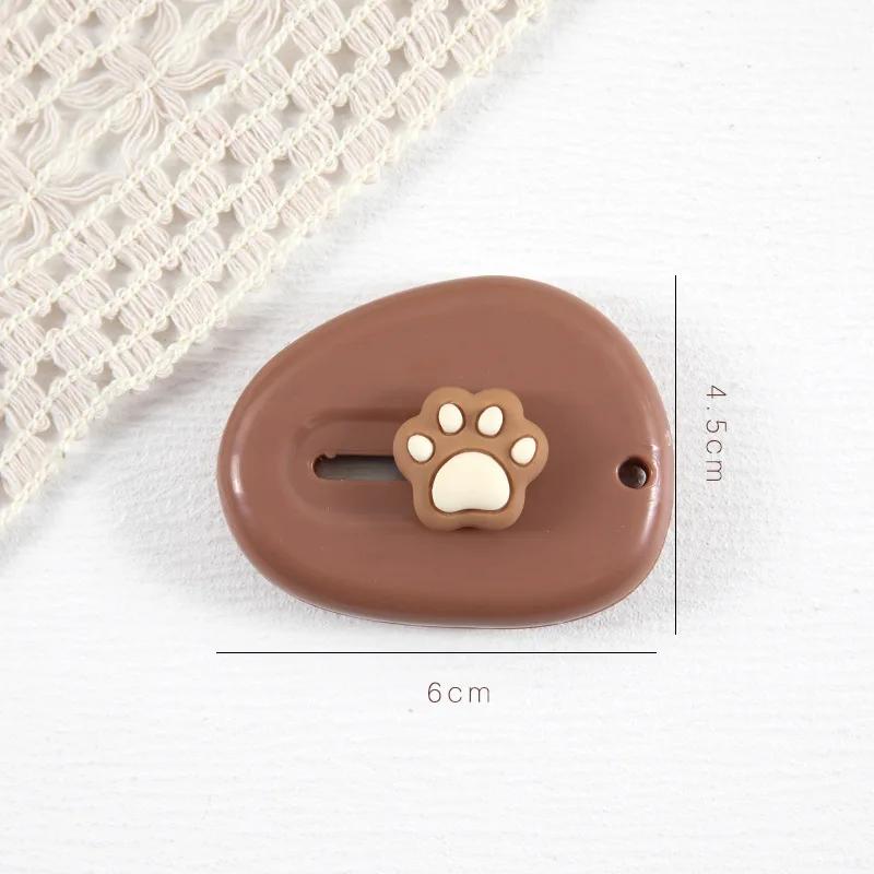 1 Piece Mini Cartoon Utility Knife Beige Coffee Color Bear Cat Paw Rabbit Box Cutter for Student Potable Scrapbook Paper Cutter