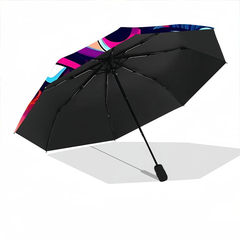 1pc Powerpuff Girls Automatic Opening Folding Umbrella - 8 Bone Iron Frame, Portable Design, Outdoor, Ideal Gift for Fans, Travelers, Daily Use.K