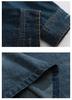 2025 Men's Vintage Washed Denim Tang Suit Jacket with Stand Collar