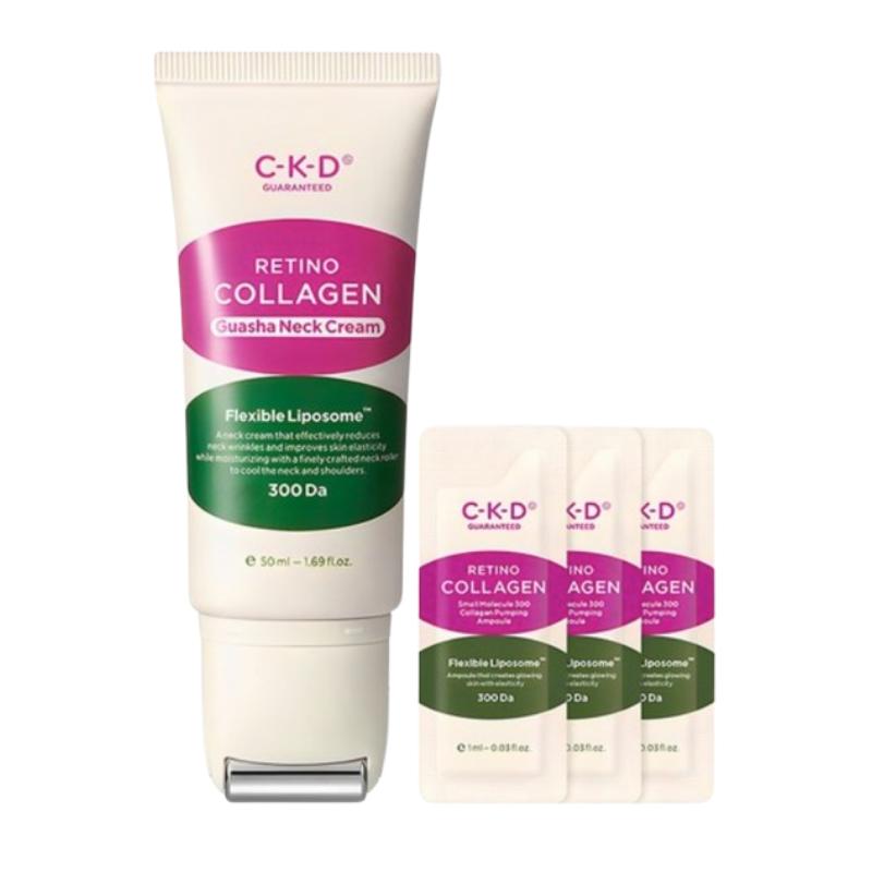 

CKD Retino Collagen Small Molecule 300 Gua Sha Neck & Wrinkle Cream 50ml+Collagen Pumping Ampoule 1ml 3pcs Set Cream 50ml Ampoule 1ml 3pcs Set