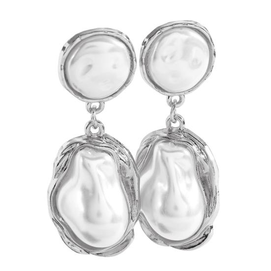 1 Pair Drop Earrings for Women Irregular Baroque Imitation Pearl B