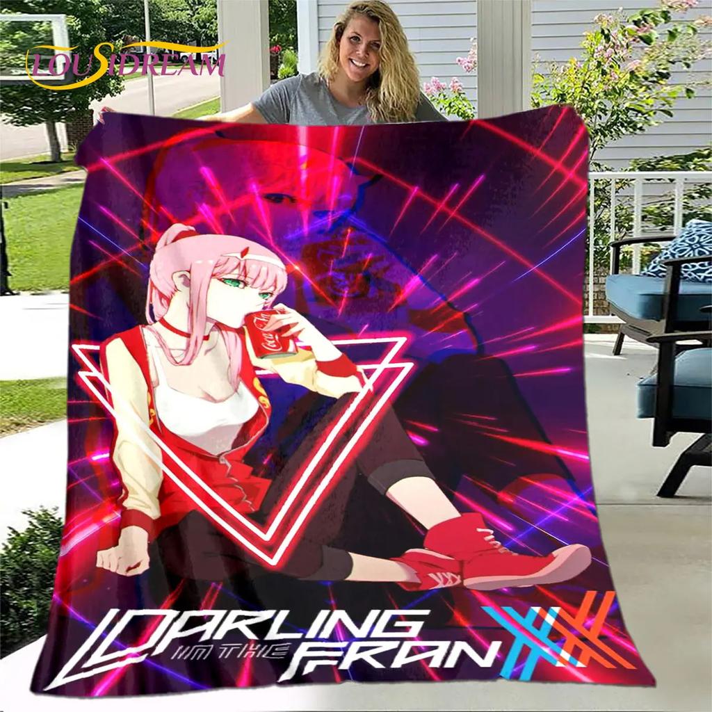 Zero Two DARLING In The FRANXX  Soft Plush Blanket,Flannel Blanket Throw Blanket for Living Room Bedroom Bed Sofa Picnic Cover