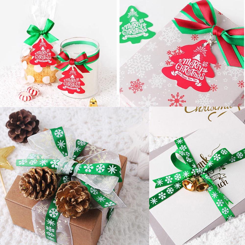 5 Meters 10mm Christmas Tree Snowfake Pattern Packing Ribbon Xmas Decor KTY