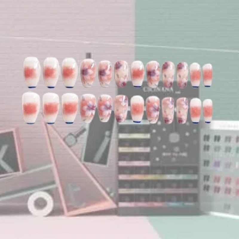 Wearable Nail Sticker Flower Rendering Wearable Nail Piece Nail Piece Removable Nail Sticker Piece Finished Y21