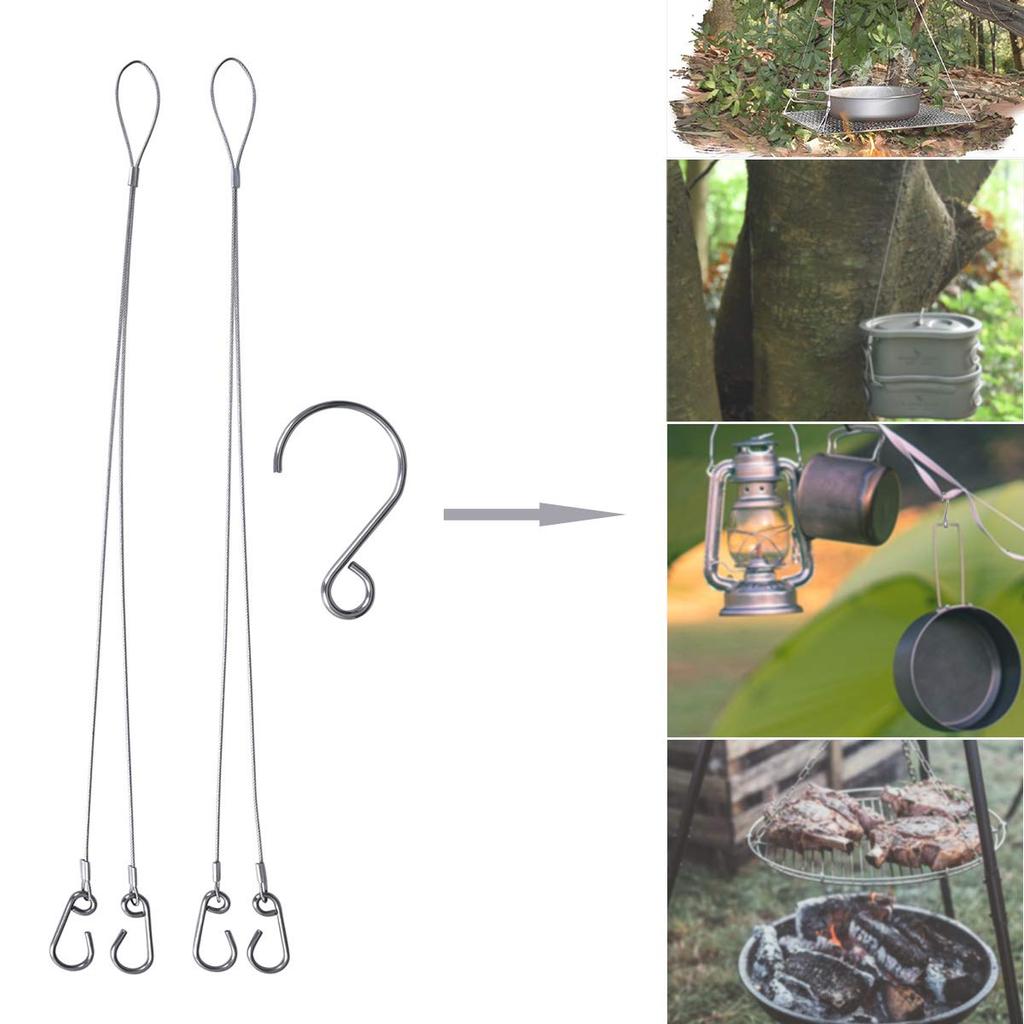 Boundless Voyage Hanging Rope with Steel Campfire Accessory for Fire and More Portable Hooks, Grills, BBQs, -