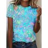 Fashion Women Retro Creative Splashed Ink Print T Shirt Funny Casual O-neck Short Sleeves T-shirt Summer Female Tee Shirt