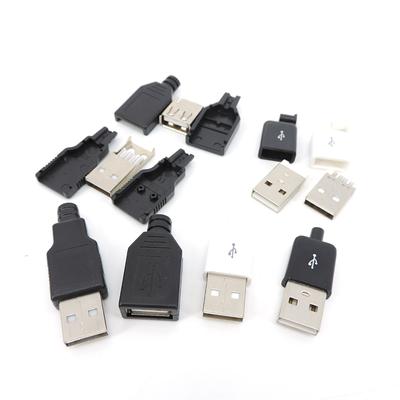 10pcs USB Type 2.0 A Male Female Assembly Adapter Connector Plastic Power Plug Socket Soldering Repair Data Charging DIY