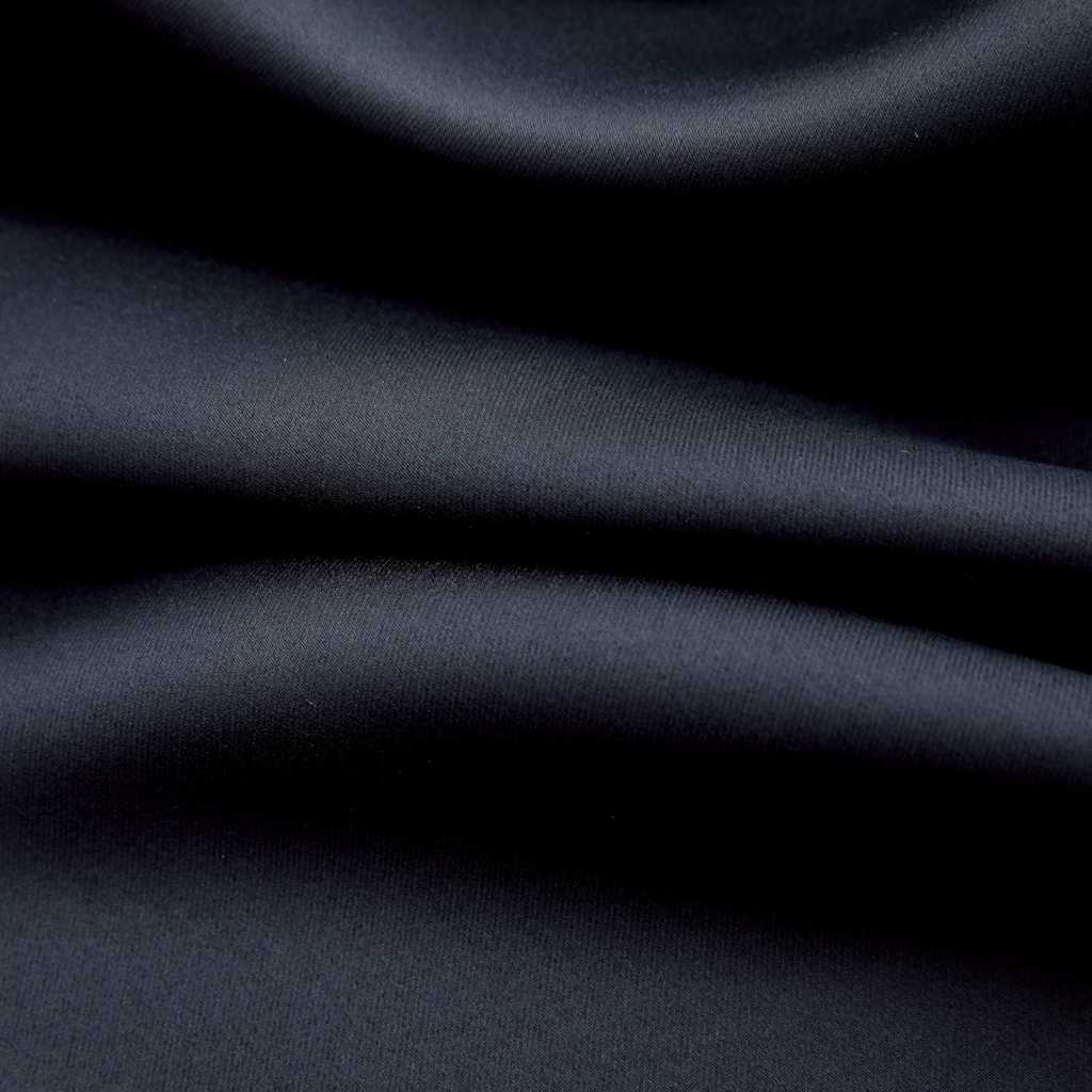 Blackout Curtains with Metal Grommets 2 Pcs Black 140 X 175 Cm