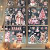 Christmas Tree Santa Claus Glass Mirror Stickers Removable Wall Sticker Christmas Window Stickers