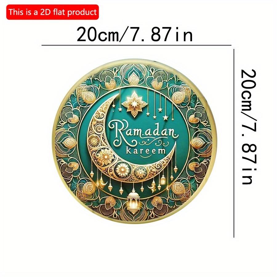

2D плоский 20*20 см 1 шт Рамадан Карим Золотая Луна и венки Дизайн Красивые исламские мусульманские принадлежности для вечеринок, высококачественный зеленый подвесной светильник на окно, подходящий для потолка 20*20cm