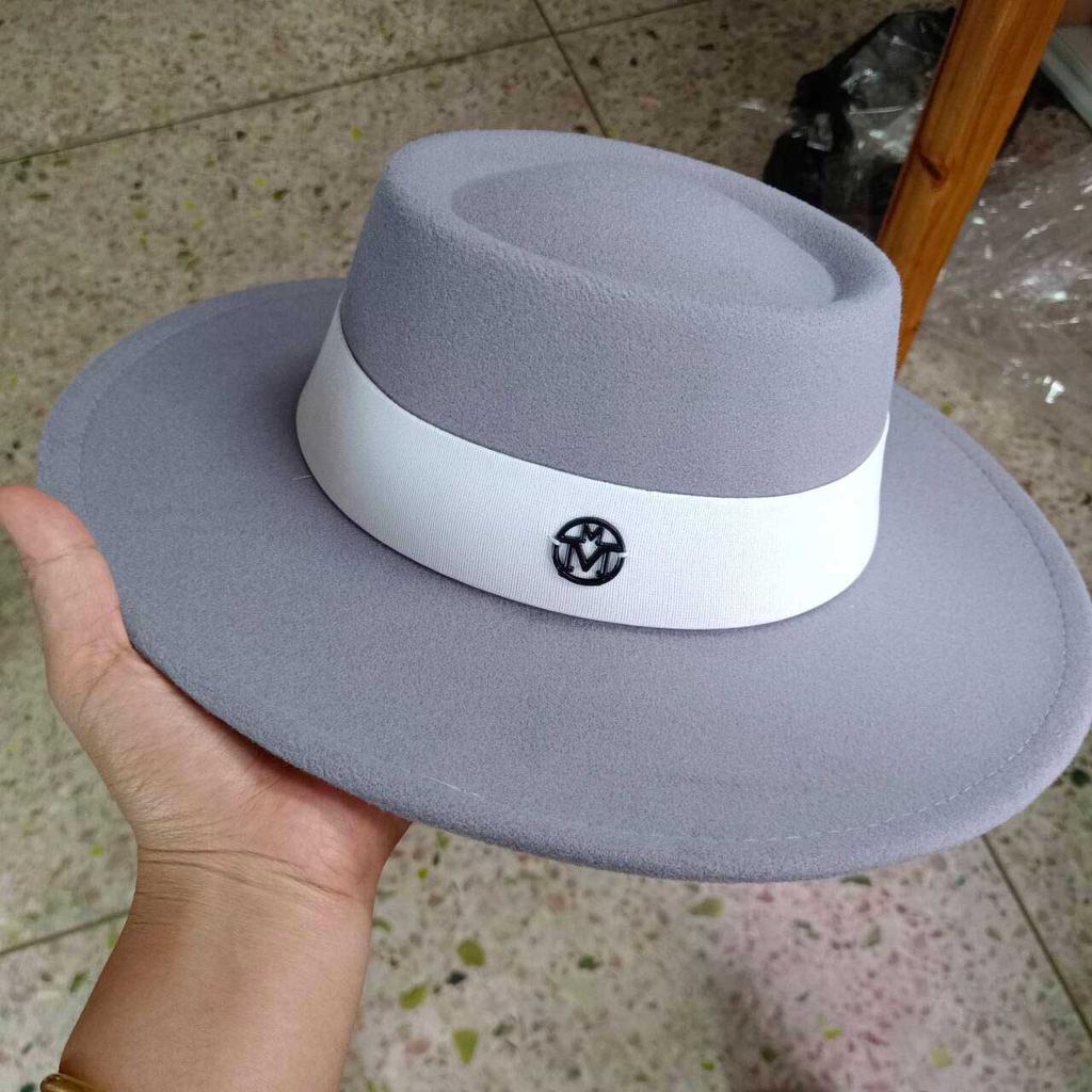 Fedora Autumn And Winter Hat Letter Accessories French Retro Punk Men And Women Wide Brim Hat Gorras Hats For Man