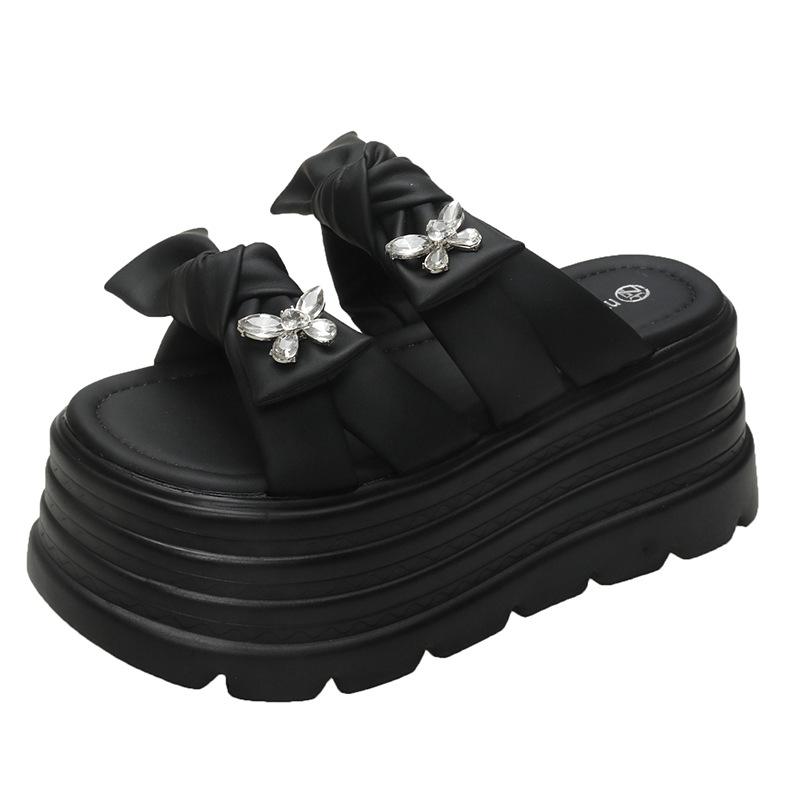 

Fairy wind platform two wear sandals, female outer wear 2025 new summer with skirt versatile Roman word sandals 34 чорний