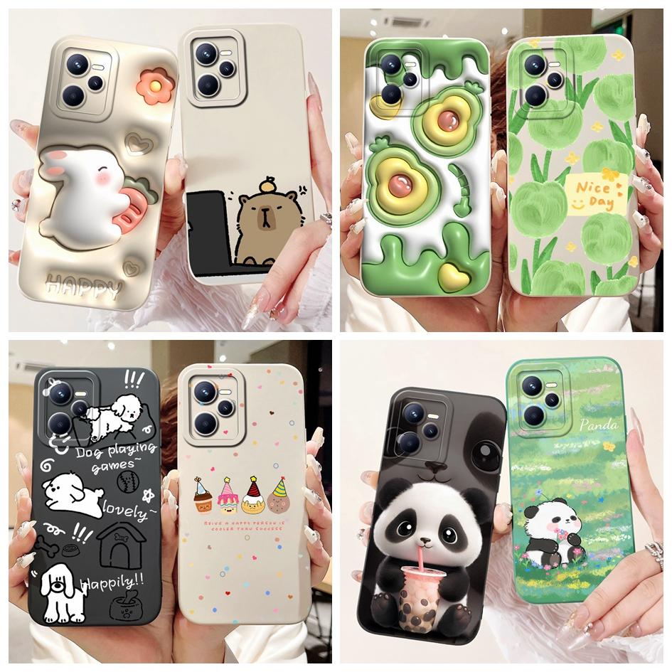 For Realme C35 Case Realme Narzo 50A Prime Phone Cover Cute Cartoon Camera Protection Soft Funda For Realme Narzo 50A C 35 Coque