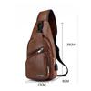 Portable Outdoor Crossbody Bag Pu Chest Bag Casual Shoulder Bag Usb Charging Mobile Phone Bag for