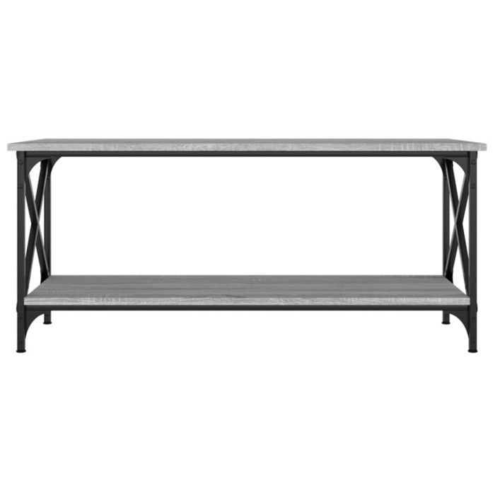 823315 vidaXL Table basse Sonoma gris 100x45x45 cm Bois d'ingénierie et fer