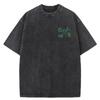 Unisex Sommer kurzärmlig g Gewicht gewaschen Retro Laufen Sport Muster Baumwollstoff reine Baumwolle locker T-Shirt