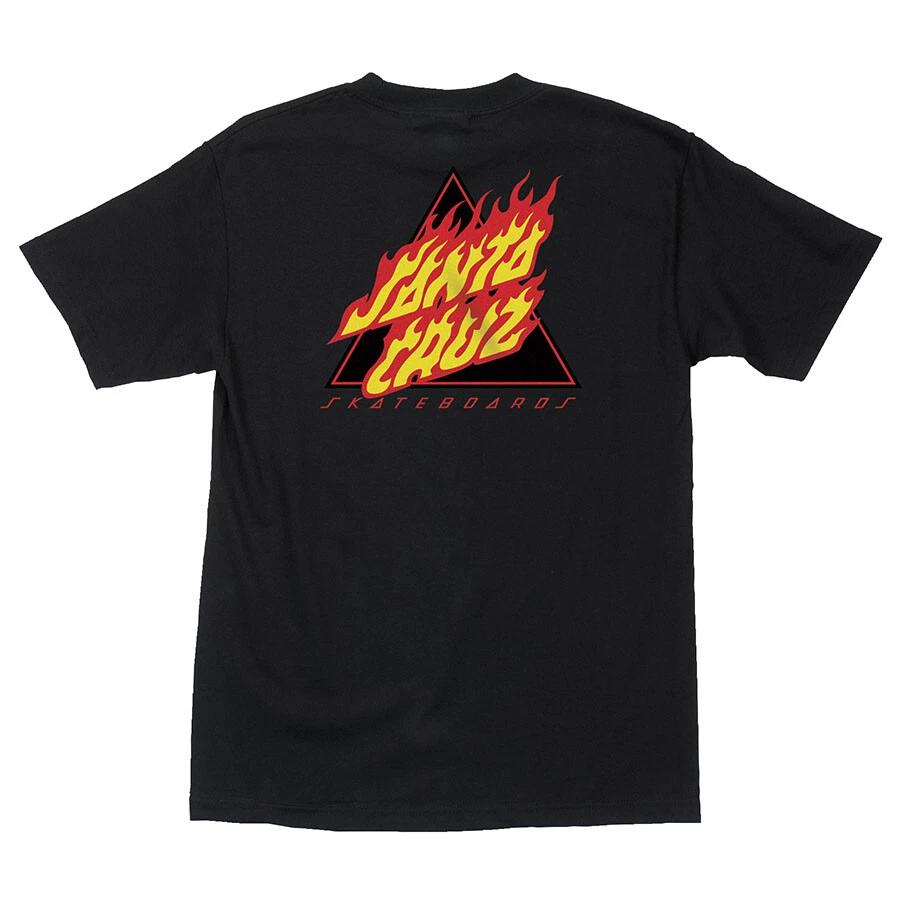 Santa Cruz FLAMED NOT A DOT Skateboard T Shirt BLACK XS