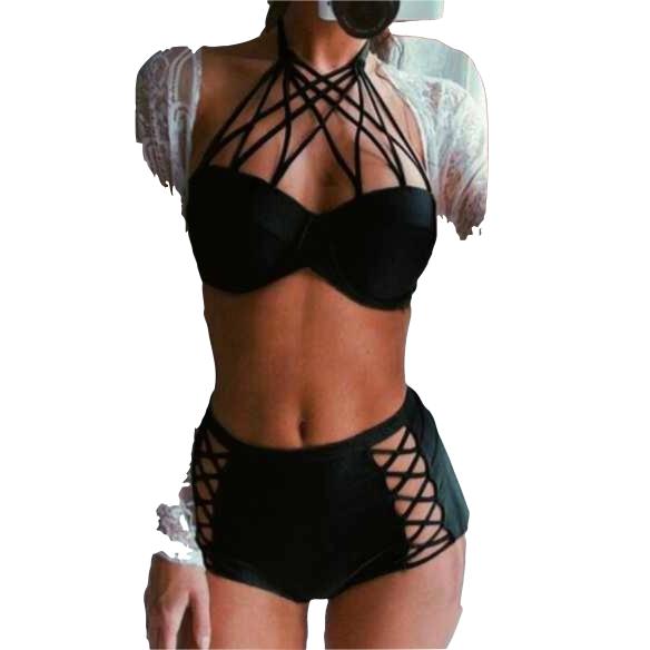 

Черный комплект бикини с высокой талией Angelsin - MS419101