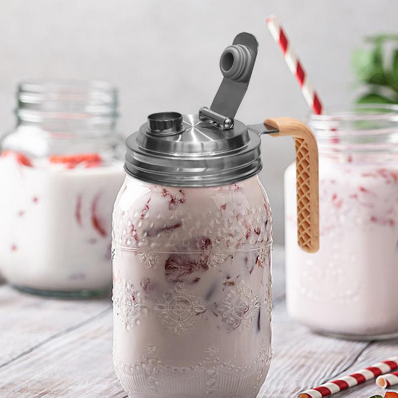 Mason Jar Drinking Lids Multipurpose Mason Jar Pitcher Lid Mason Jar Pour Spout Lid Practical Mason Jar Covers Large Mouth Mason China Mainland