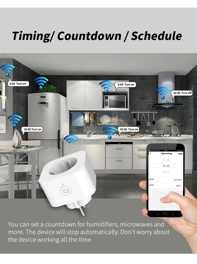 EU Standard HomeKit Smart Socket with Siri Voice & App Control
