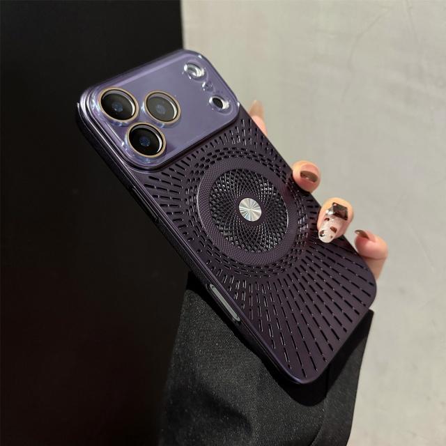 For For Iphone Air 17 Pro Max   Magnetic Heat Dissipation PC Phone Cover On 16 15 14 13 Pro Max Lens Shockproof Case