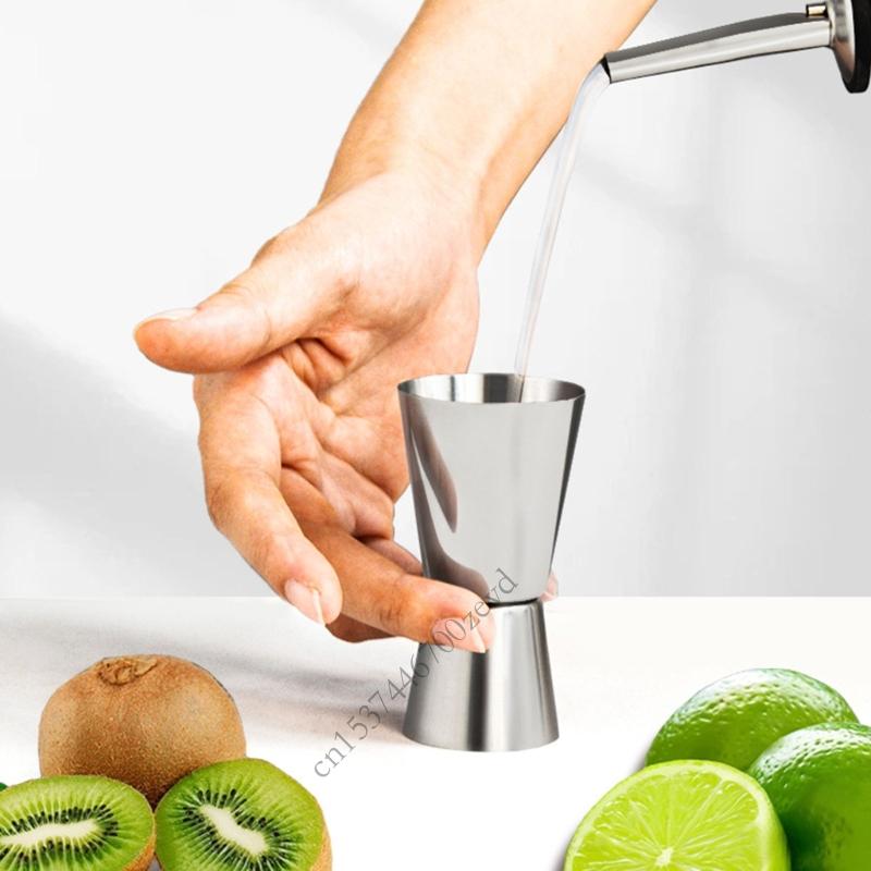 Unchanging Steel Twin Head Measure 15ml 20ml 30ml 40ml Double Partial Measuring Cup For Bartending Baking Cooking P9YB