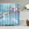 Plant Flowers Trees Green Leaves Bathroom Shower Curtains Frabic Waterproof Polyester Bath Curtain With 12 Hooks