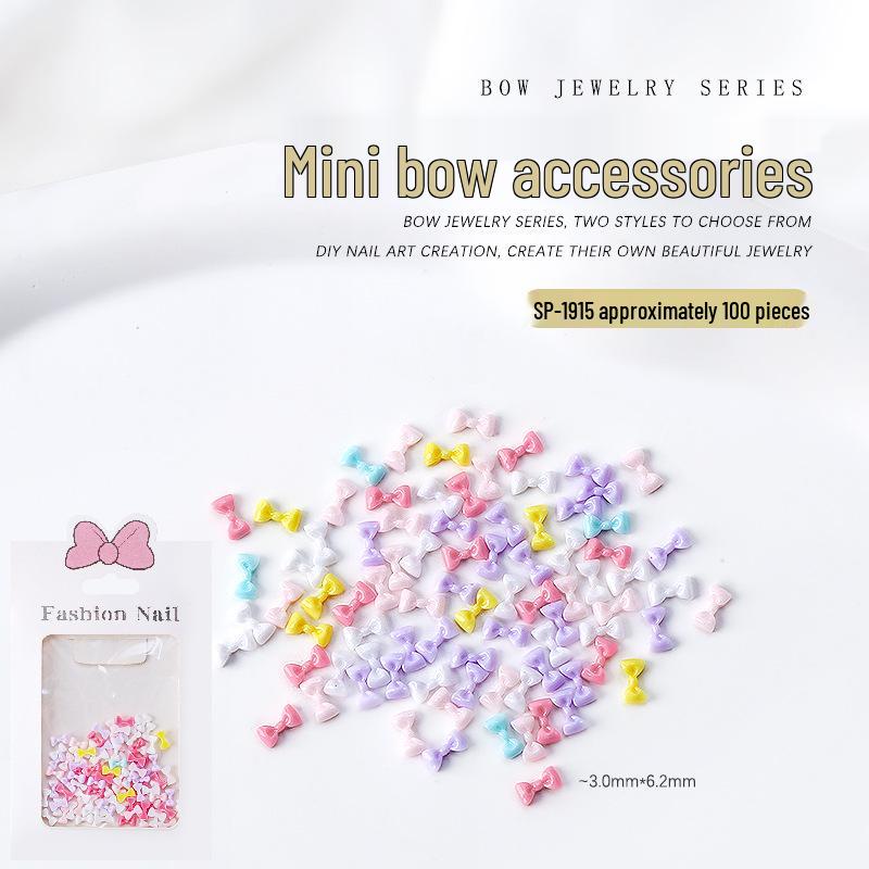 

Набор из 100 цветных мини-украшений для ногтей в виде галстука-бабочки из смолы