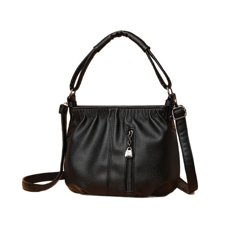 Fashionable Single-shoulder Crossbody Bag for Ladies Versatile Soft Leather Hand-held Bucket Bag for Casual Travel