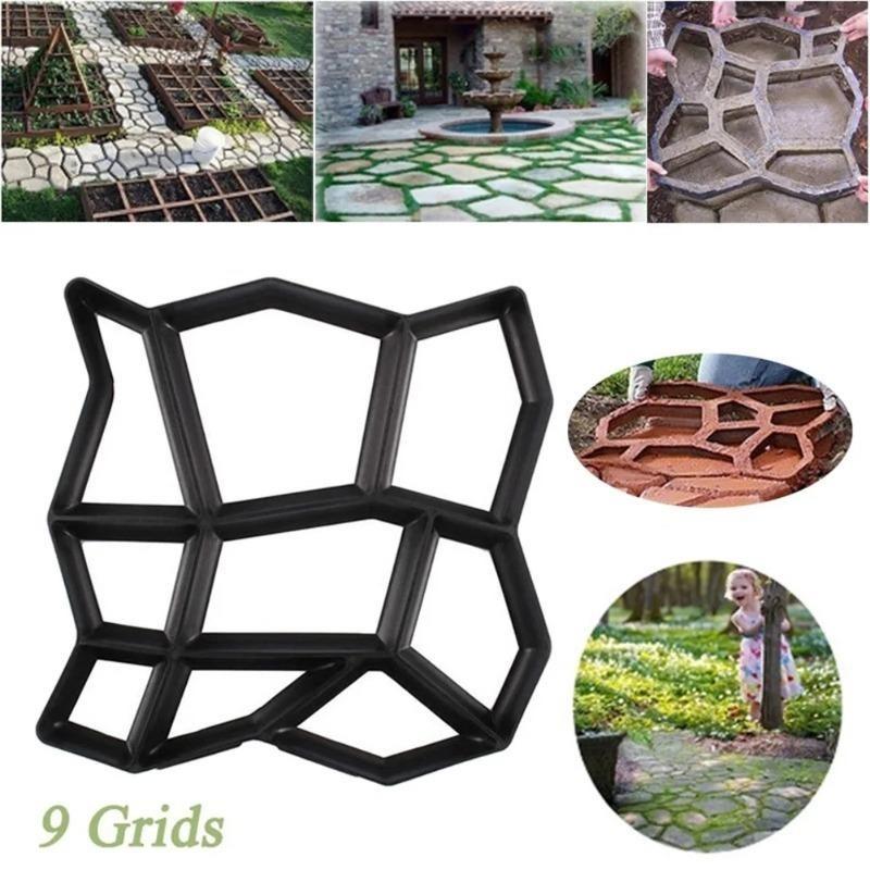 DIY Caminho Maker Moldes de Pavimentação Pedra Tijolo Concreto Molde Concreto Cimento Caminhada Jardim Caminho Pavimentação Pavimentação Pavimentação Pátio Moldes Reutilizáveis Paviment