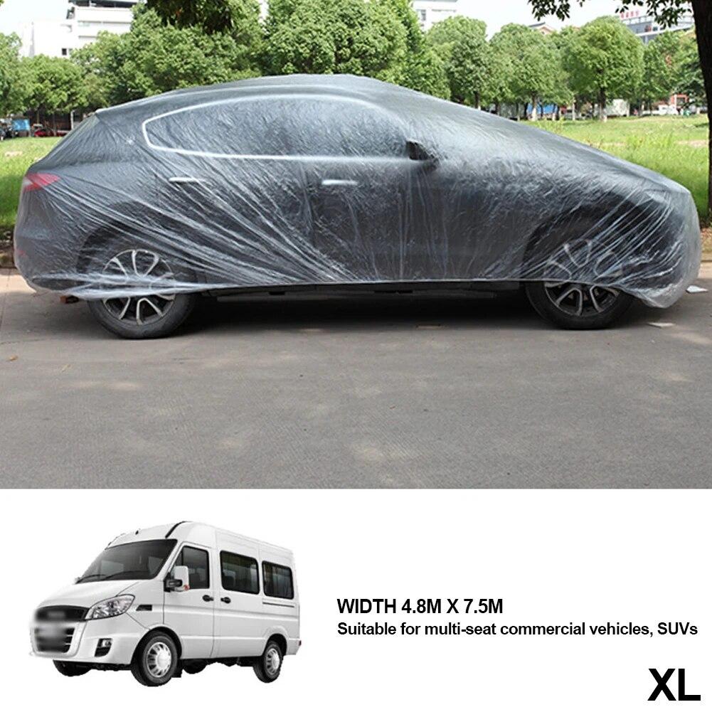 Universal Clear Car Cover Wth Elastic Band PE Plastics Clear Full Car Protective Shield Auto Vehicle Car Covers With Elastic