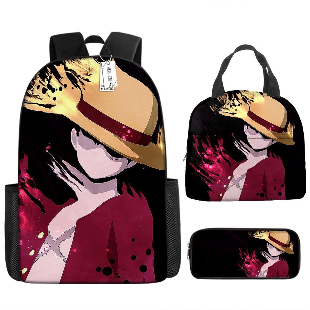ONE PIECE Luffy One Piece Schoolbag Campus Primary School Students Nautical King Backpack Lightweight Large Capacity Computer Bag