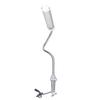 Gooseneck LED Work Light Silver C Clamp LED 21W Dimmable Machine Tool Work Light Aluminum Gooseneck