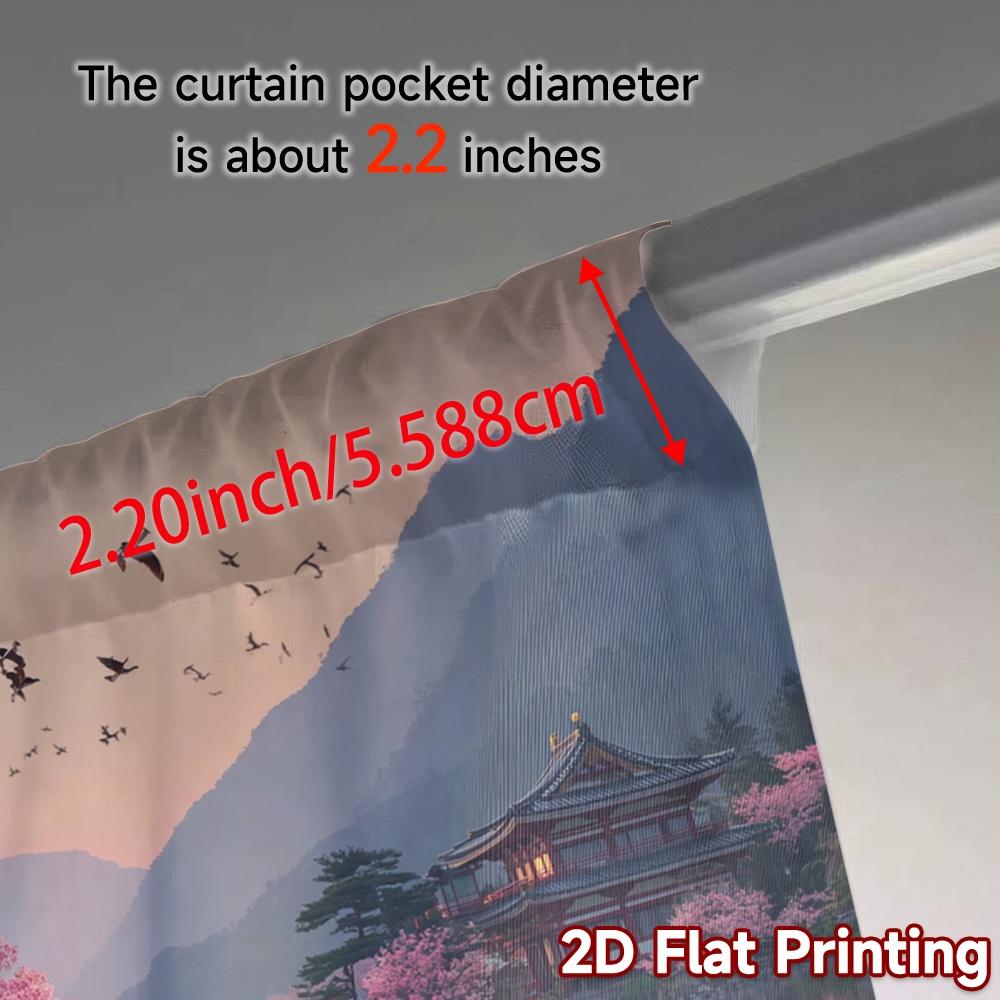 2pcs, 2D FLAT PRINTING Curtains (Without Rod) SereneSpring Popular Print Curtains Fabric Curtains Holiday for Living Room,