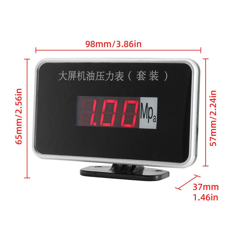 LED Car Oil Pressure Gauge Mpa Oil Press Meter with Oil Pressure Sensor 1/8NPT Universal Instrument 9-36V for Truck SUV RV
