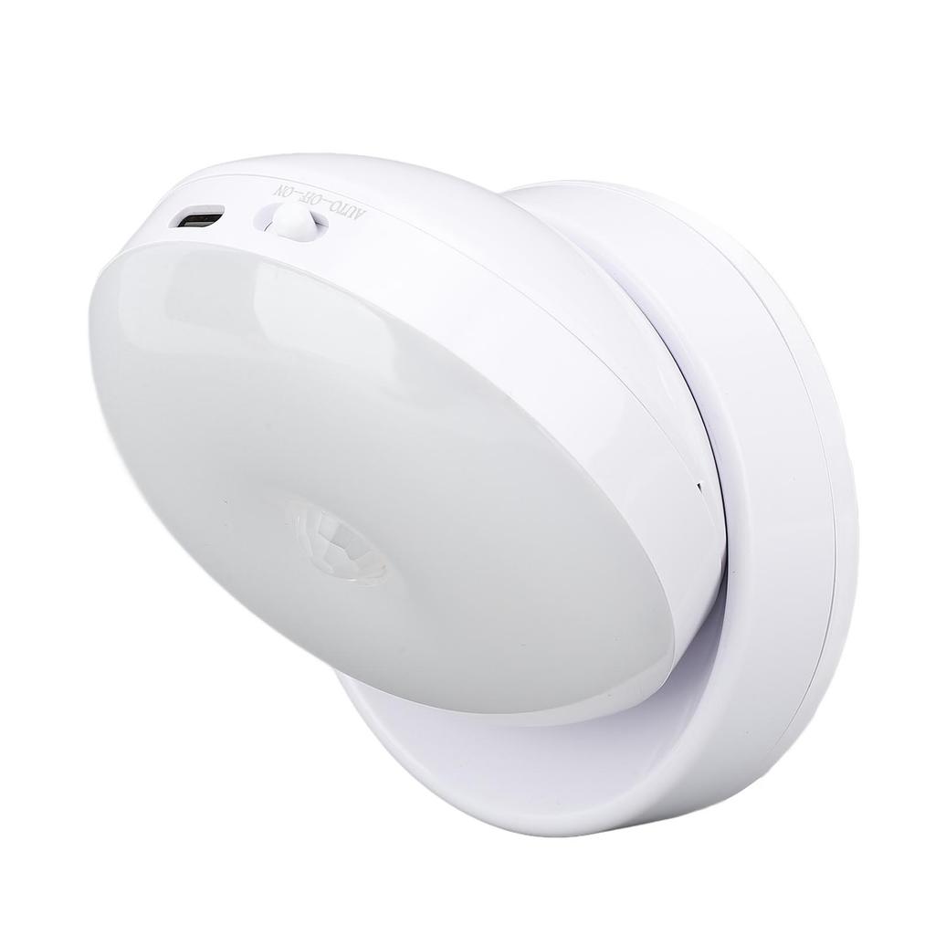 LED Motion Sensor Night Light ABS 360 Degree Rotating Rechargeable Induction Wall Lamp for Stair Clo