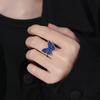Blue Enamel Butterfly Ring Female Titanium Steel Design Sense Fashion Open Adjustable Creative Finger Ring 