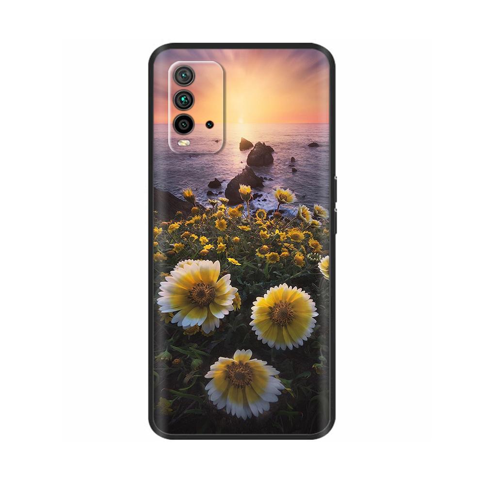 Für Redmi 9T Hülle Blumen Weiche Handyhülle Rückseite Für Xiaomi Redmi 9T 9 T Redmi9T Hüllen Schlankes Silikon Coque Anti-Fall Fundas